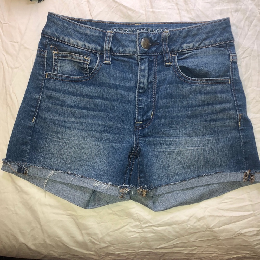 American eagle high rise denim shorts